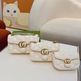 FASHION WOMEN luxurys designers bags 446744 real leather Handbags chain Cosmetic messenger Shopping shoulder bag Totes lady wallet purse