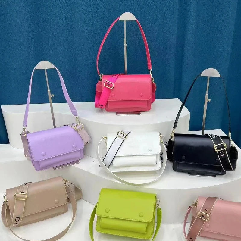 High Quality Women's Bag 2023 New Candy Color Simple Shoulder Bag Fashion Crossbody Bag Purse