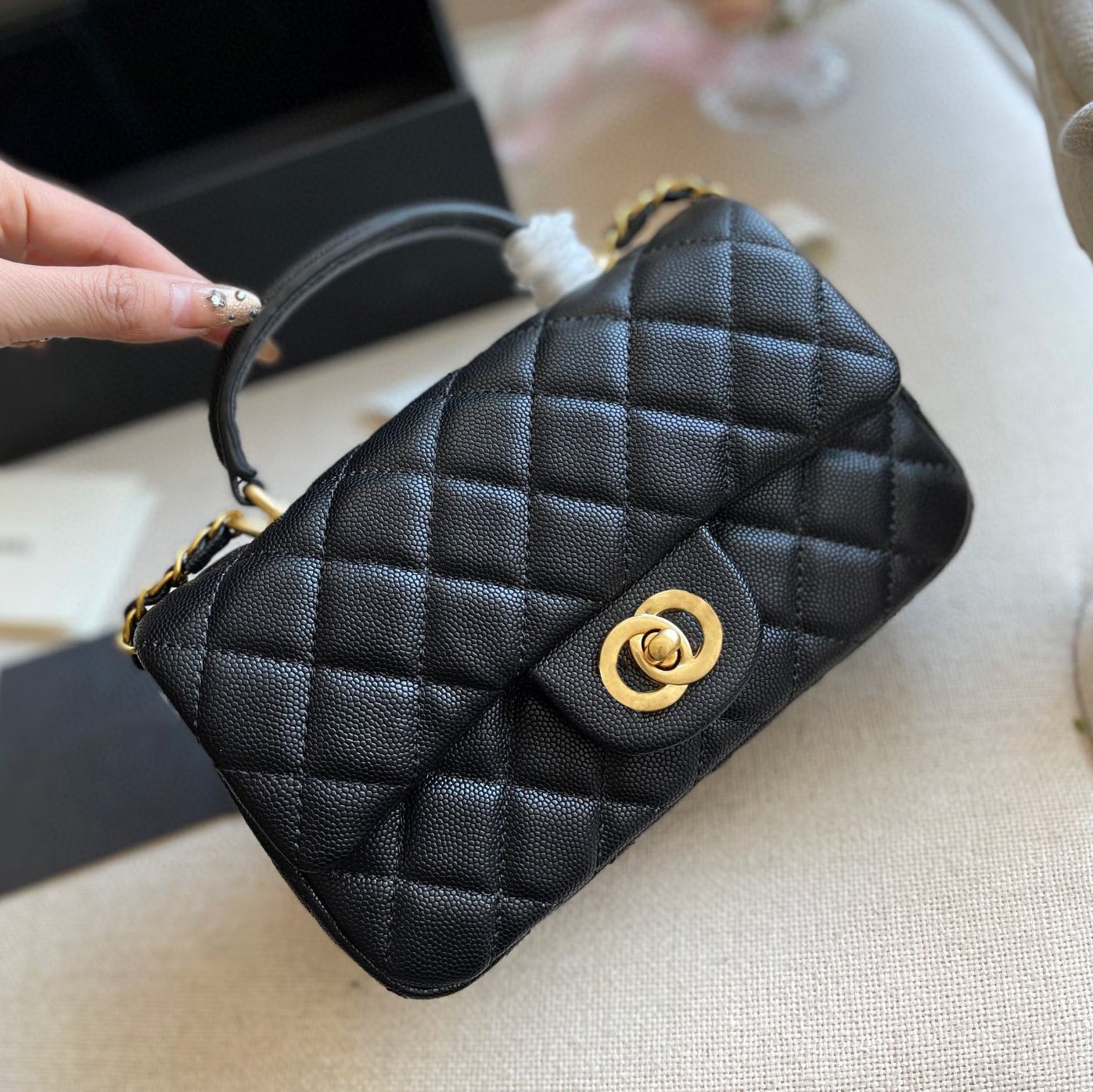designer bag Shoulder Bag Luxury Handbags Totes Bags chain bag Clutch Flap Women Check Velour Thread Purse Double Letters Solid Hasp Waist Square Stripes