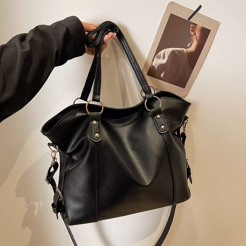 big size black tote bag with white edges-2267005650