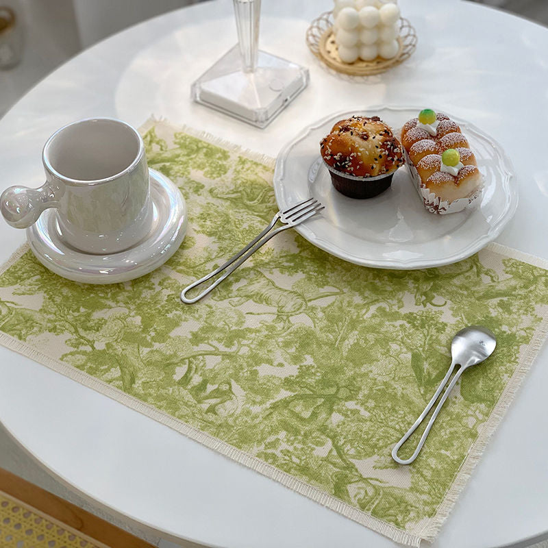 Lion Tiger Cotton Linen Placemat Washable for Dining Table No Slide Heat Resistant Everyday Use Table Mats