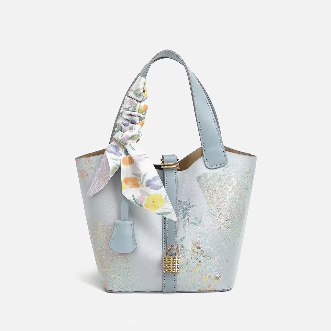 27cm white bag with pink flower-535354442