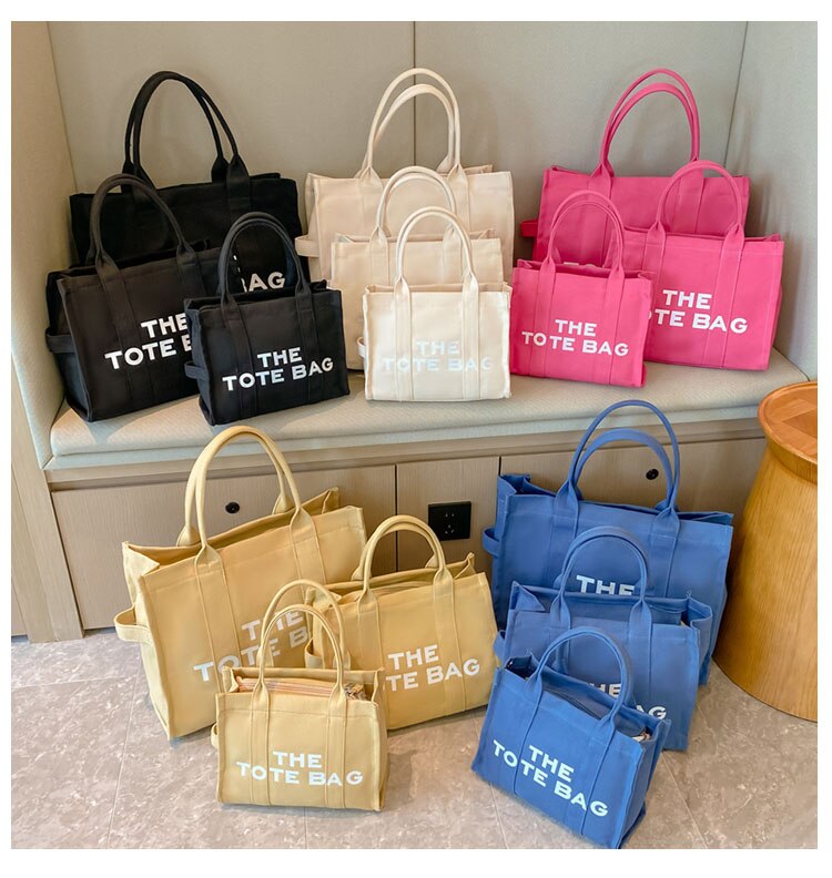Large Capacity Canvas Tote Bag for Women Luxury Shoulder Messenger Bag Female Fashion Designer Sling Crossbody Tote High Quality