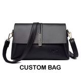 19cm real leather black bag-7797735915