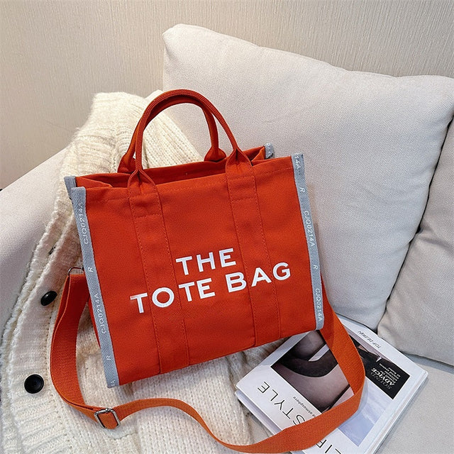 30cm Fashion Women Canvas Crossbody Tote Bag Women Handbag Shoulder Large Capacity Tote Bags