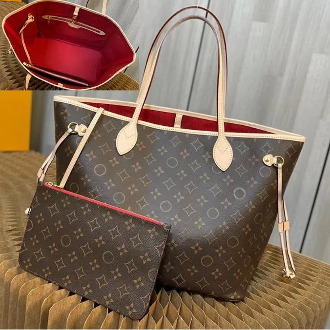 tote bag Designer bags wallet Fashion Totes Leather messenger shoulder handbag Women Bags High Capacity Composite Shopping bagss old flower Brown lattice MM 2023