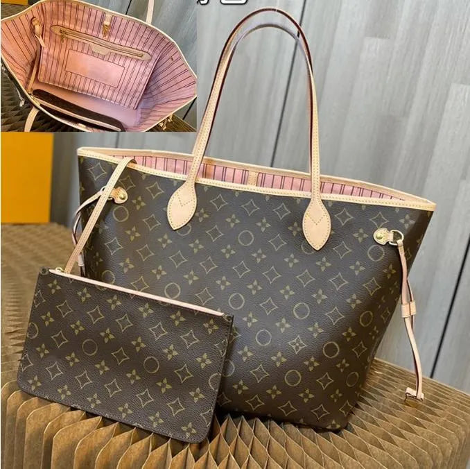 tote bag Designer bags wallet Fashion Totes Leather messenger shoulder handbag Women Bags High Capacity Composite Shopping bagss old flower Brown lattice MM 2023