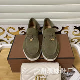 High Quality Genuine Suede Flat Shoes Soft Bottom Shoes Lazy Shoes