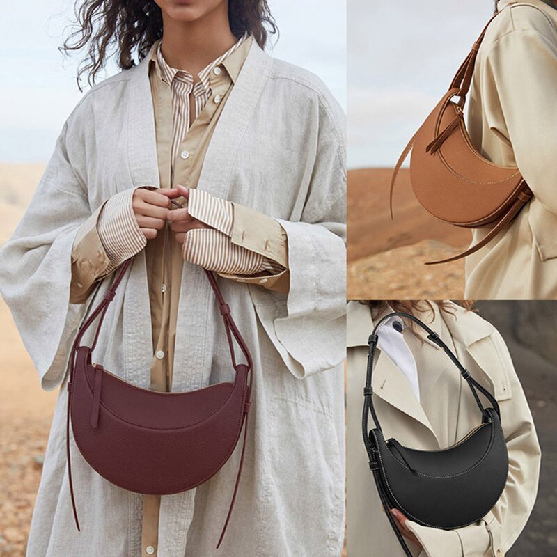 Fashion French half moon armpit bag leisure single shoulder bag dumpling Bag Messenger saddle women's bag