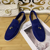 High Quality Genuine Suede Flat Shoes Soft Bottom Shoes Lazy Shoes