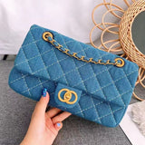 designer bag Shoulder Bag Luxury Handbags Totes Bags chain bag Clutch Flap Women Check Velour Thread Purse Double Letters Solid Hasp Waist Square Stripes