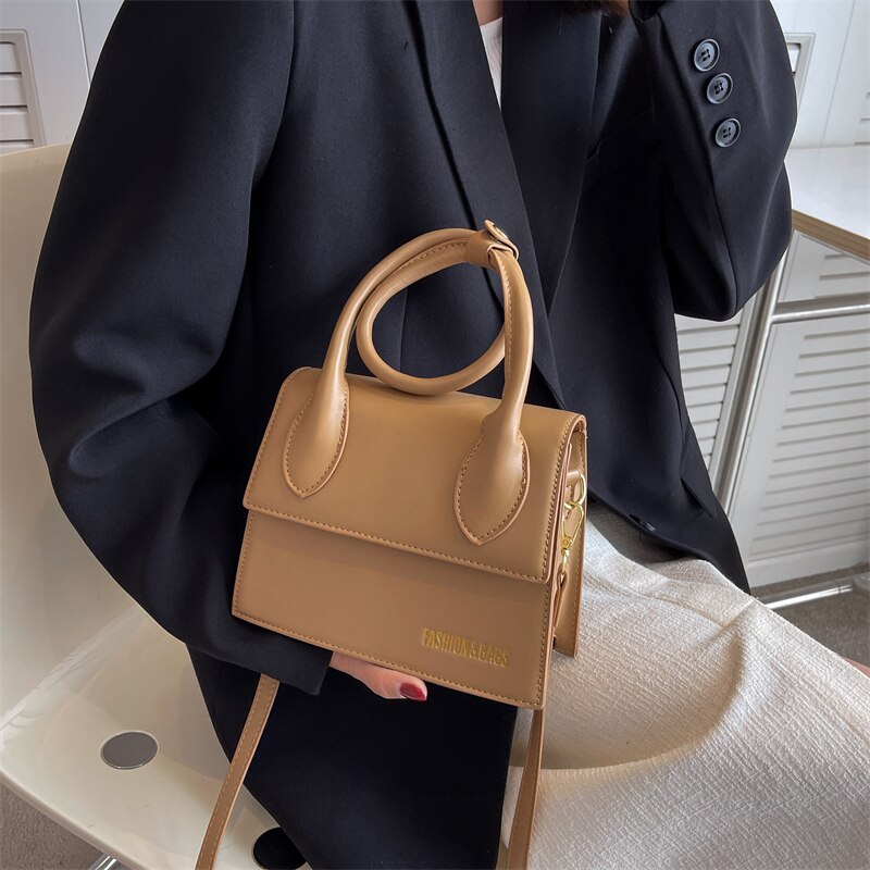 Pu Leather Square Shoulder Bag, Women's Solid Color Zipper Purse, Small  Crossbody Bag - Temu Austria