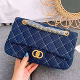 designer bag Shoulder Bag Luxury Handbags Totes Bags chain bag Clutch Flap Women Check Velour Thread Purse Double Letters Solid Hasp Waist Square Stripes