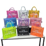 Women Large Capacity PVC Tote Bags Tendecia Shoulder Handbags Female Letter Printed Big Hand Crossbody Shopping Bag For Summer