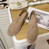 High Quality Genuine Suede Flat Shoes Soft Bottom Shoes Lazy Shoes