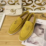 High Quality Genuine Suede Flat Shoes Soft Bottom Shoes Lazy Shoes