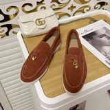 High Quality Genuine Suede Flat Shoes Soft Bottom Shoes Lazy Shoes