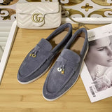 High Quality Genuine Suede Flat Shoes Soft Bottom Shoes Lazy Shoes