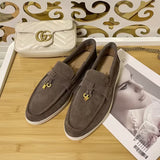 High Quality Genuine Suede Flat Shoes Soft Bottom Shoes Lazy Shoes